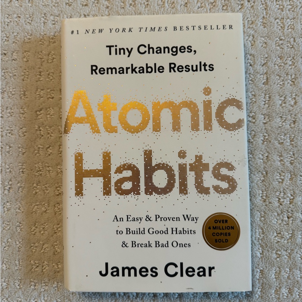 Atomic Habits Hardcover Book - White and Gold